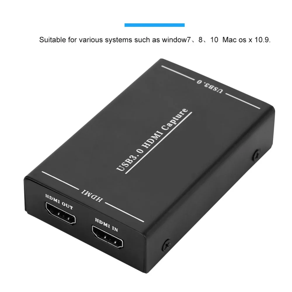 HDMI к USB 3,0 коробка для видеозахвата однокнопочная коробка для записи адаптер для windows 7 8 10 быстрое охлаждение