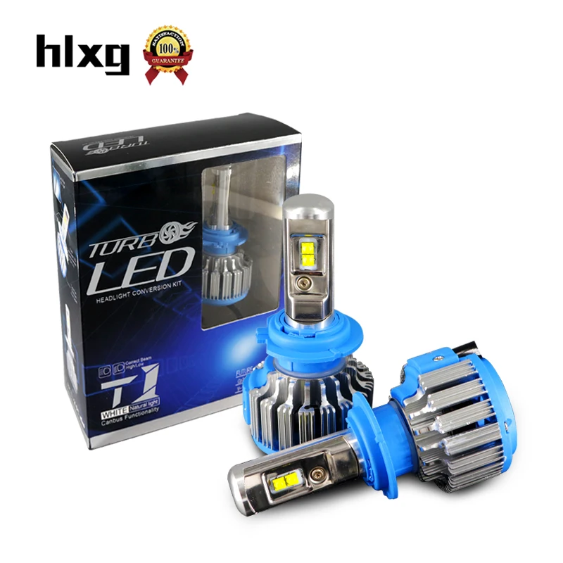 

hlxg Car Headlamps H4 H7 Canbus LED Headlights 35W 7000LM 12V Car COB Chips Light Source 6000k Error Free Canceler H8 H11 9005