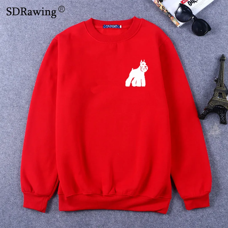Funny cute Schnauzer print Sweatshirts for women dog lovers girlfriend Graphic casual Female Tops drop ship | Женская одежда