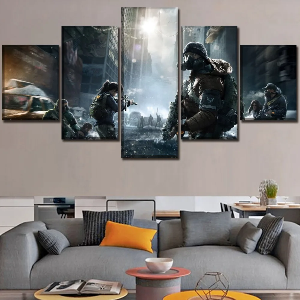 Wall-Art-Modular-Pictures-Canvas-HD-Prints-Paintings-5-Pieces-Game-Tom-Clancy-s-The-Division