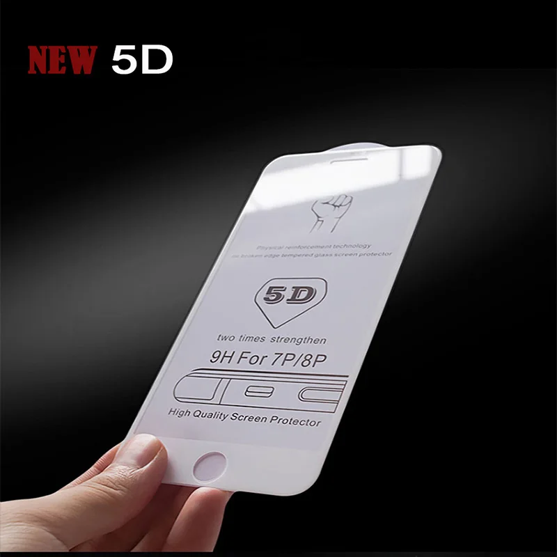 

5D Full Cover Screen Protector 7 6 6S 8 Plus Tempered Glass For iPhone X 6 7 8 Film
