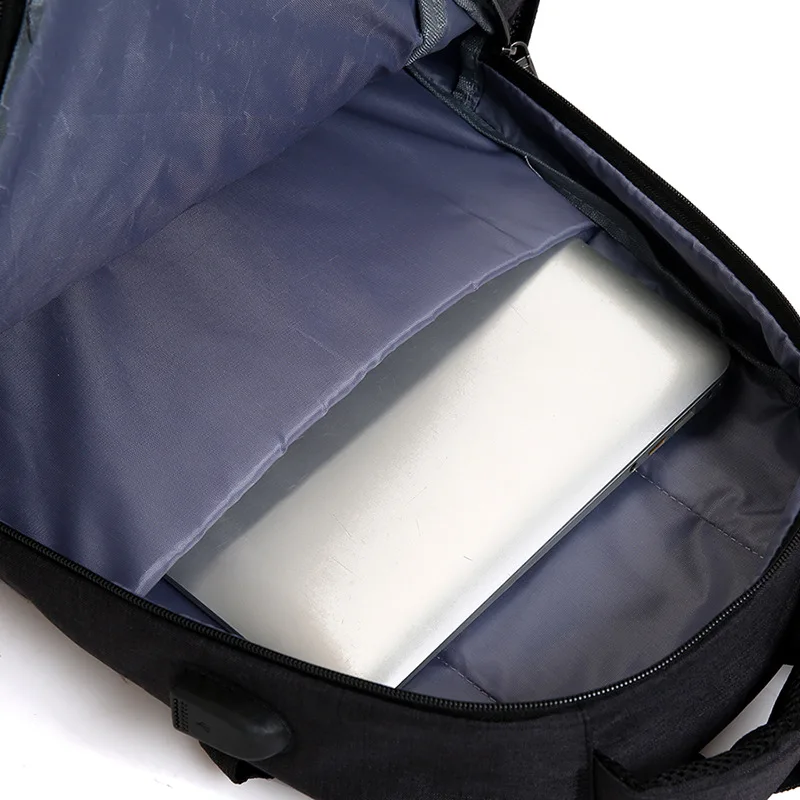 14 pulgadas portátil mochila de Nylon de alta calidad de carga USB mochila de viaje de negocios negro mochilas para hombres mochila hombre mochila