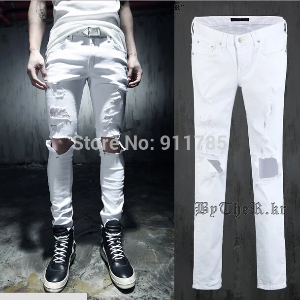 white scratch pant