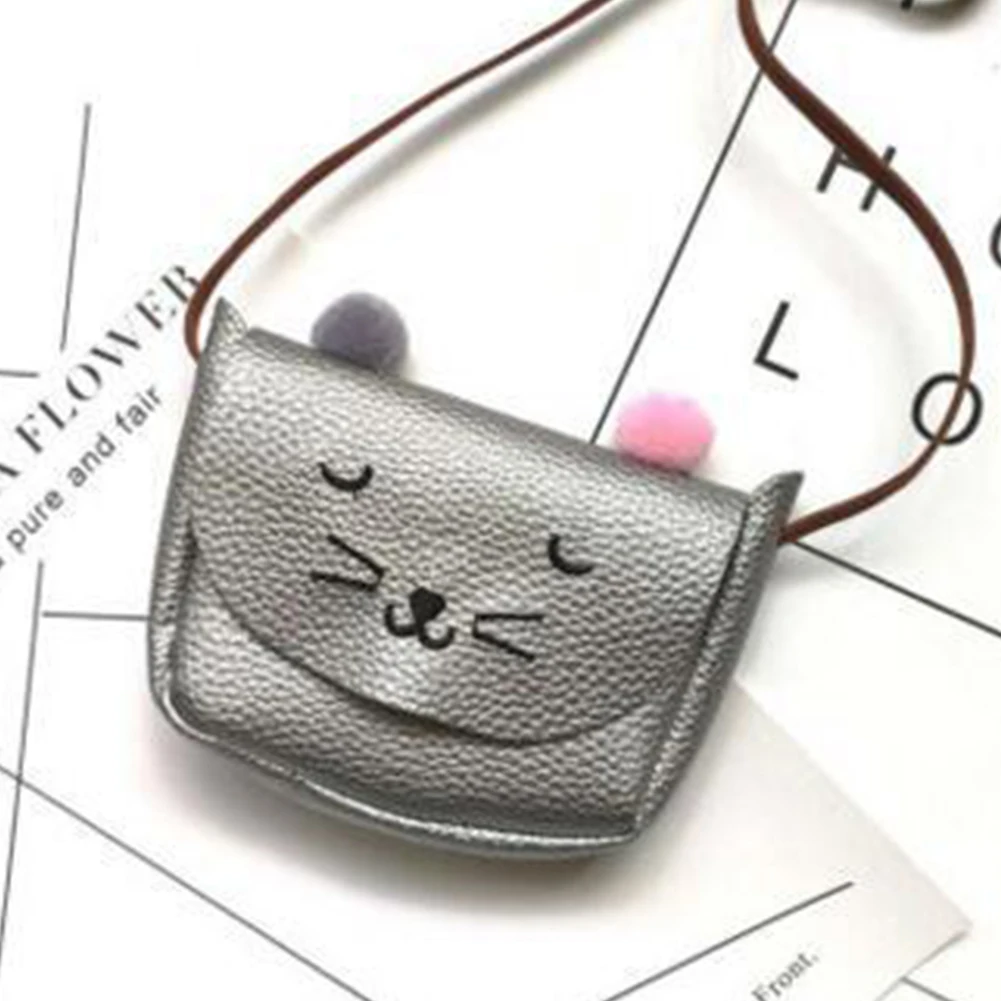 Мультяшный Кошелек для монет, Детская сумка-мессенджер, сумка на плечо, кошелек с кошкой, мини-кошелек из искусственной кожи, водонепроницаемый подарок для девочек
