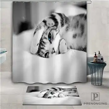

Custom cat (1) Waterproof Shower Curtain Doormat Home Bath Bathroom Polyester Fabric Multi Sizes#2019-1-06-7