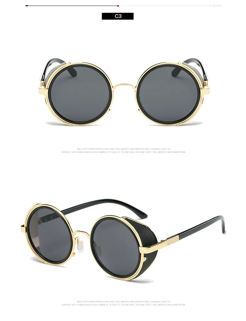 YOOSKE новые ретро стимпанк Солнцезащитные очки для мужчин и женщин круглые дизайнерские металлические паровые панковские щиты солнцезащитные очки UV400 Солнцезащитные очки