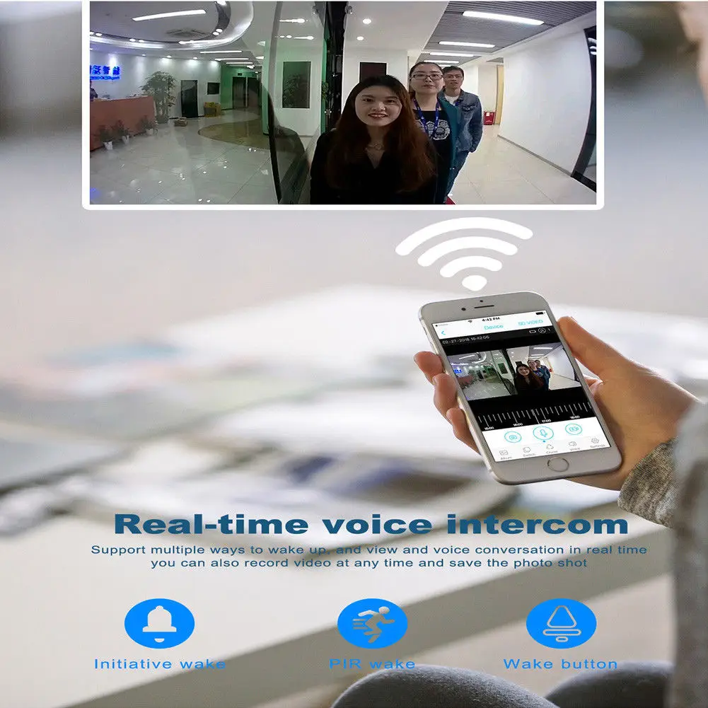 Умный беспроводной wifi-звонок телефон видео домофонный дверной звонок PIR Обнаружение движения беспроводная камера безопасности для