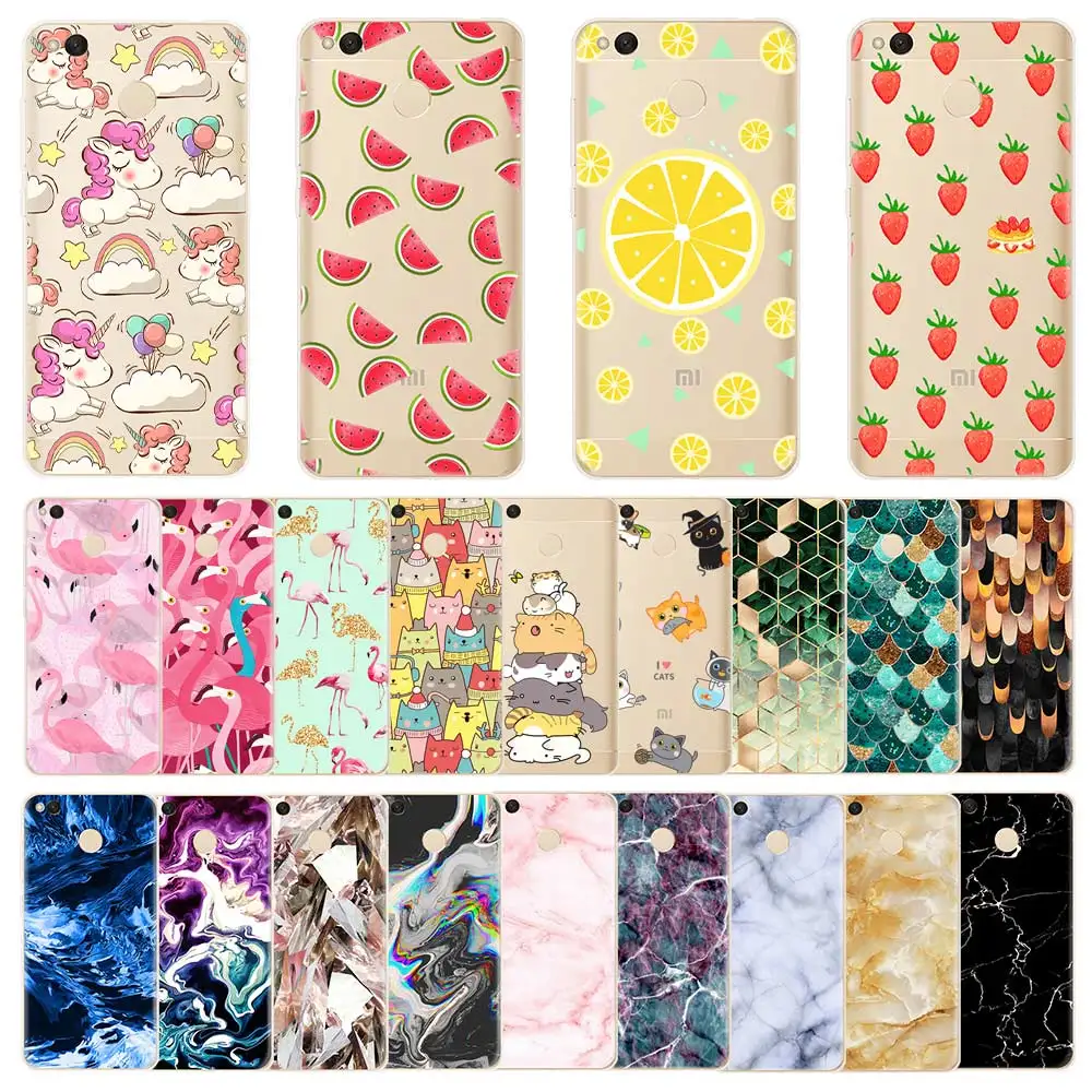 

Phone Cases for Xiaomi Mi A 1 Mix 2 Max 2 5X 6 Redmi 5 plus Note 4X 5A Marble Cute Fruit soft Silicone TPU Transparen Back Cover