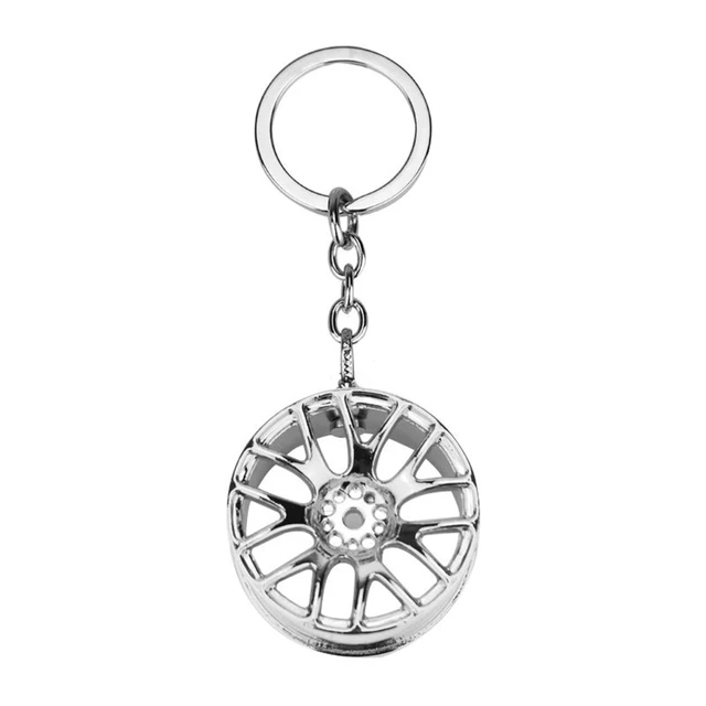 Auto Tire Keychain Key Ring Auto Wheel Rim Keychain Keyfob Car Accessories Geometry Keychain