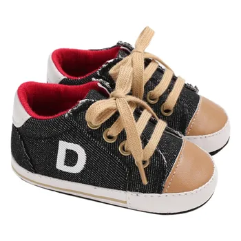 

2018 Spring Autumn Baby Boy Toddler Shoes Newborn Big D Casual The First Walker Children Color Stitching Lace-Up Shoes