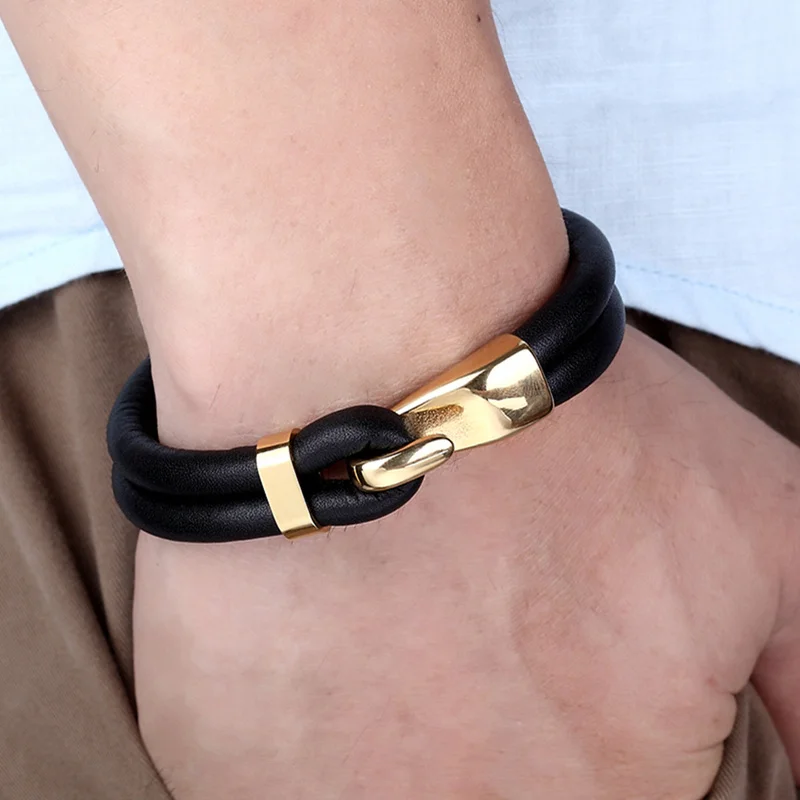 Janeyacy креативный черный Многослойный кожаный браслет для мужчин Pulseira браслет из нержавеющей стали с якорем модные браслеты подарки браслеты