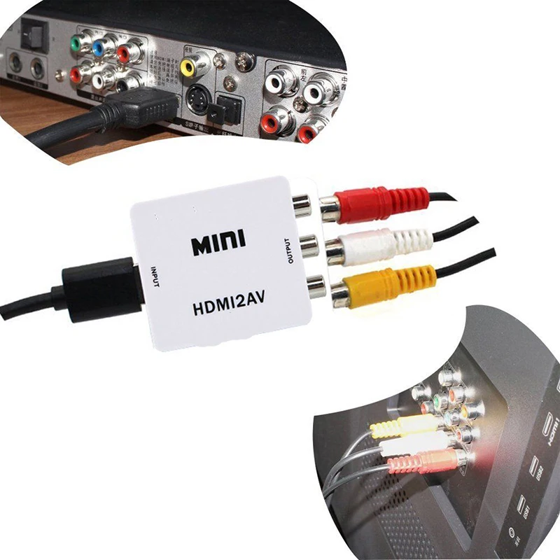 Композитный мини адаптер DOITOP 1080P HDMI в RCA для аудио и видеосъемки AV CVBS Переходник