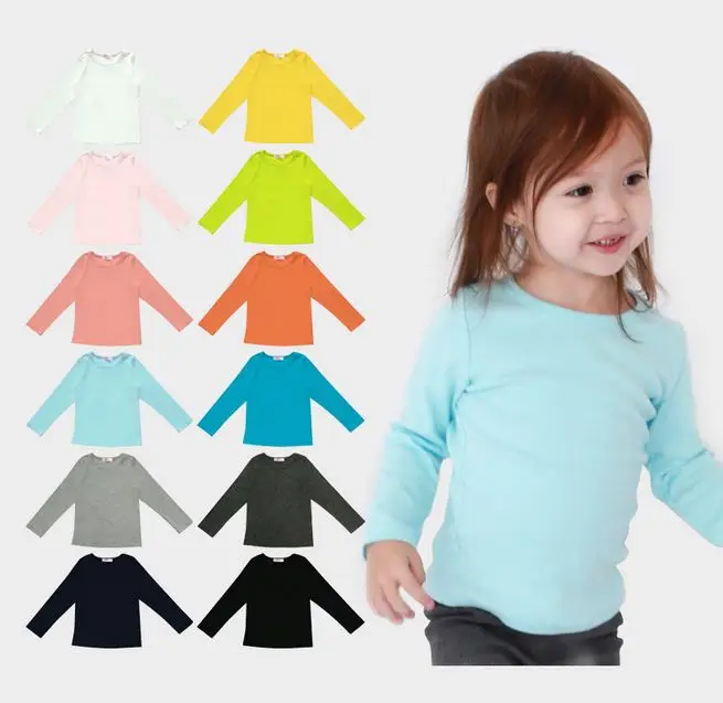 Children T-shirt For Girls Spring Autumn Long Sleeve Solid Candy Color Boys Girls T Shirt Tops Kids Clothes Boys Clothing Children T-shirt For Girls Spring Autumn Long Sleeve Solid Candy Color Boys Girls T Shirt Tops Kids Clothes Boys Clothing