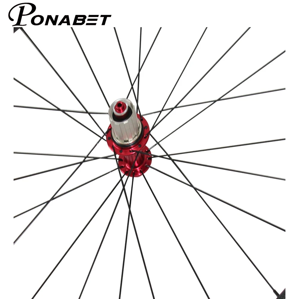 Cheap PONABET Free shipping  23mm width 50mm +88mm tubular wheelset Only 1375g Ultra Light carbon wheels 4