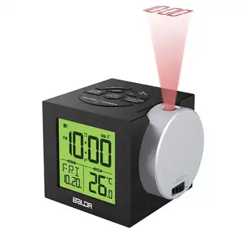 

projection alarm clockwatch table bedside bedroom despertador Digital Projection Alarm Clock Electronic watch LED thermometer