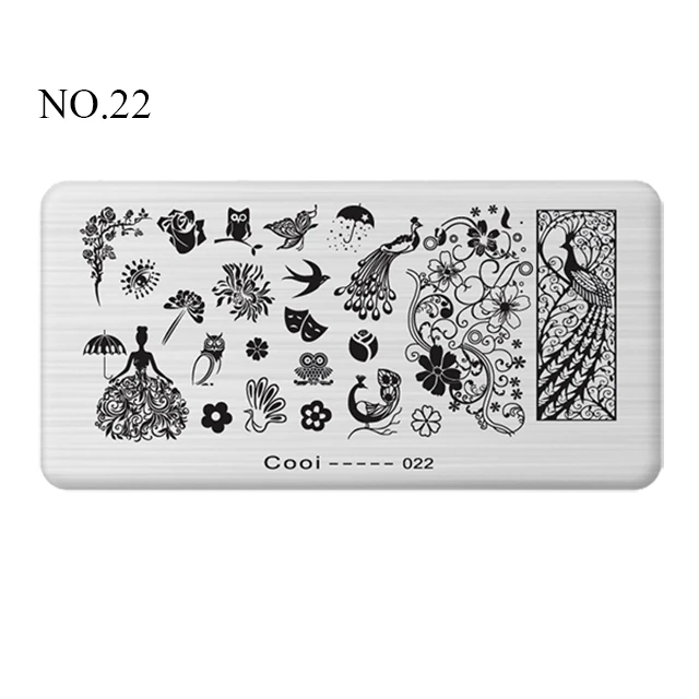 Pinpai Nail Stamping Plates Flower Geometric Heart Nature Series Nail Template Stamp Image DIY Nail Designs Manicure Stamp Plate - Цвет: NO.22