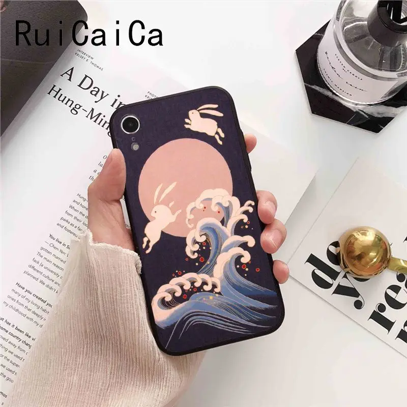 Japanese Style Anime Embossed crane fox