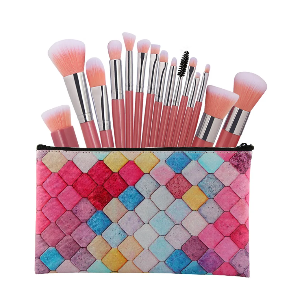 15pcs Luxury Brush set Powder Foundation Contour Blending Blush Eye