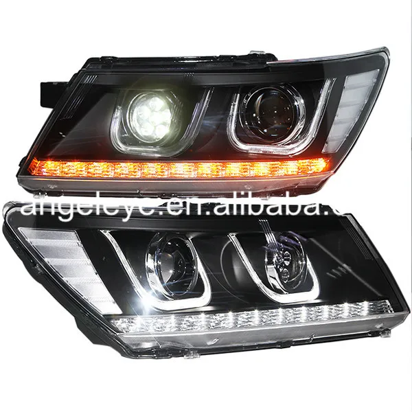 

For Dodge Journey JCUV Fiat Freemont LED Head Lamps U Style 2009-2014 Year with LED High Beam ZJ