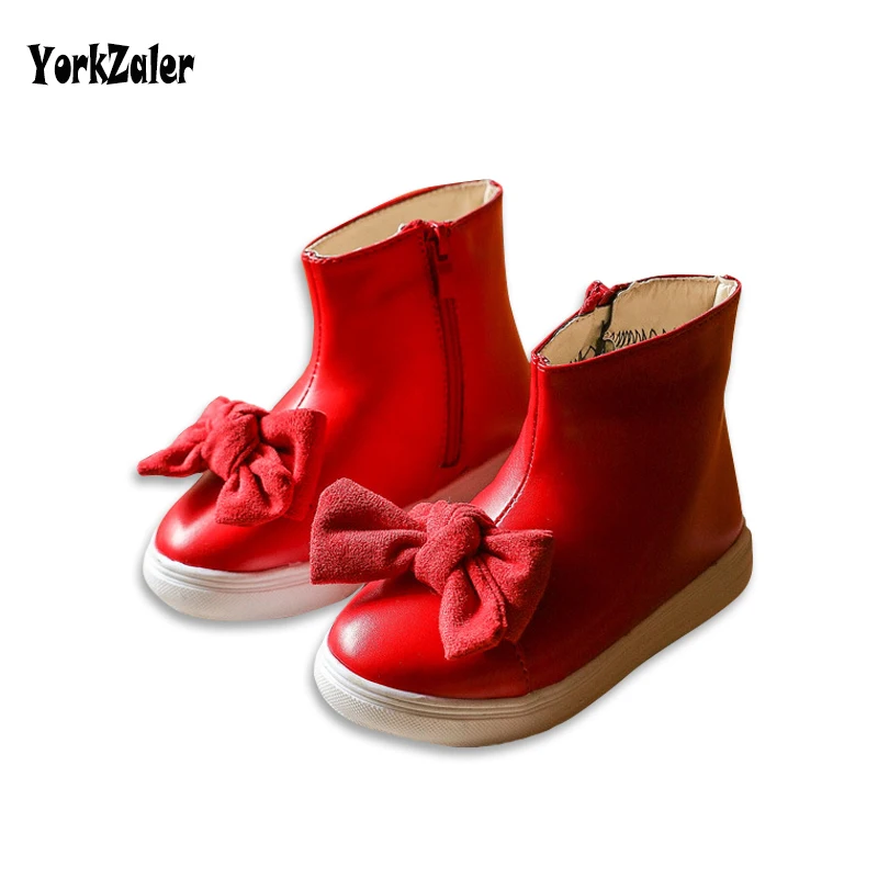 2018 Spring/Autumn Children Bowknot Boots Leather Little Girl Boots For