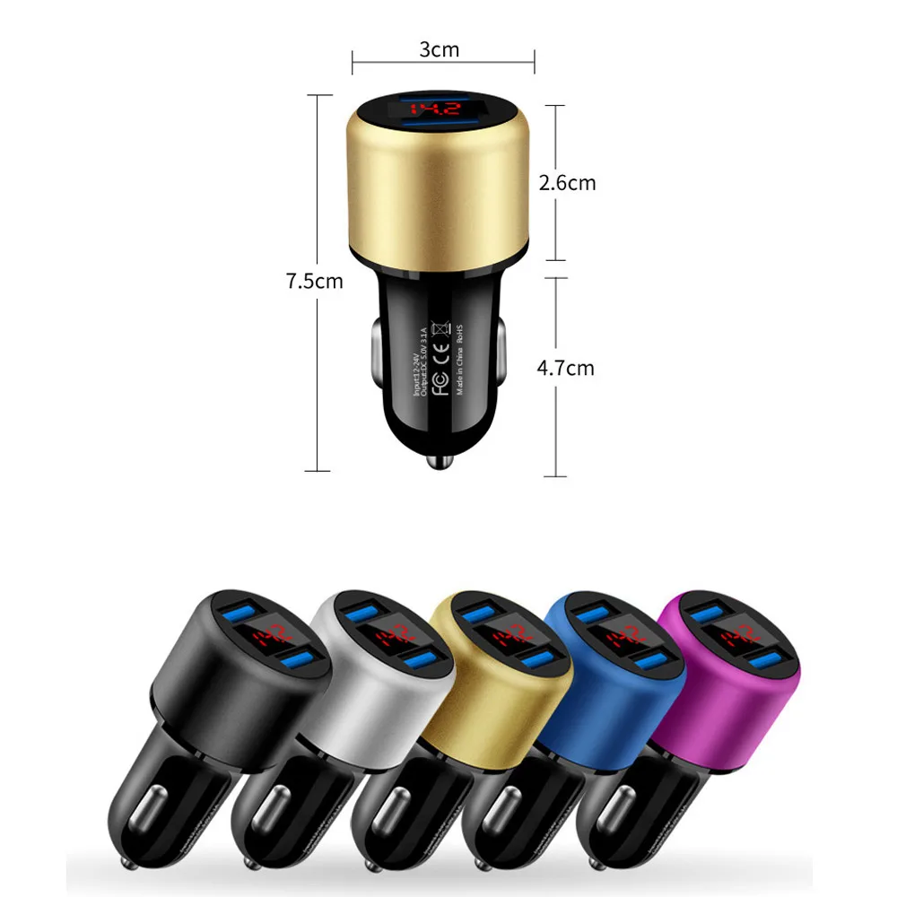 Франшиза 2019 314 а двойное автомобильное зарядное устройство USB 2 порта ЖК дисплей 12