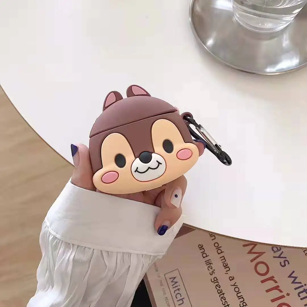 Cute cartoon squirrel case For Airpods Shockproof Soft Silicon Case Earphone Protective Cover Waterproof for iphone Headset capa