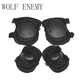 

4Pcs/lot Outdoor Adults Sports Tactical MILL Knee Elbow Protective Supports Pads Skating Skiing Climbing Kneepad 1lot