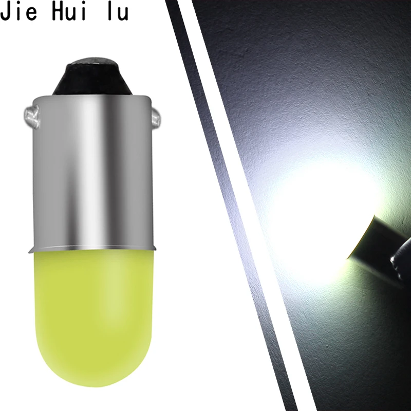 

10Pcs T11 BA9S COB Round 3D Led Bulbs T4W 1 SMD Car License Plate Light Turn Signal Bulb Parking Lights Door Lamp White 12V 10X