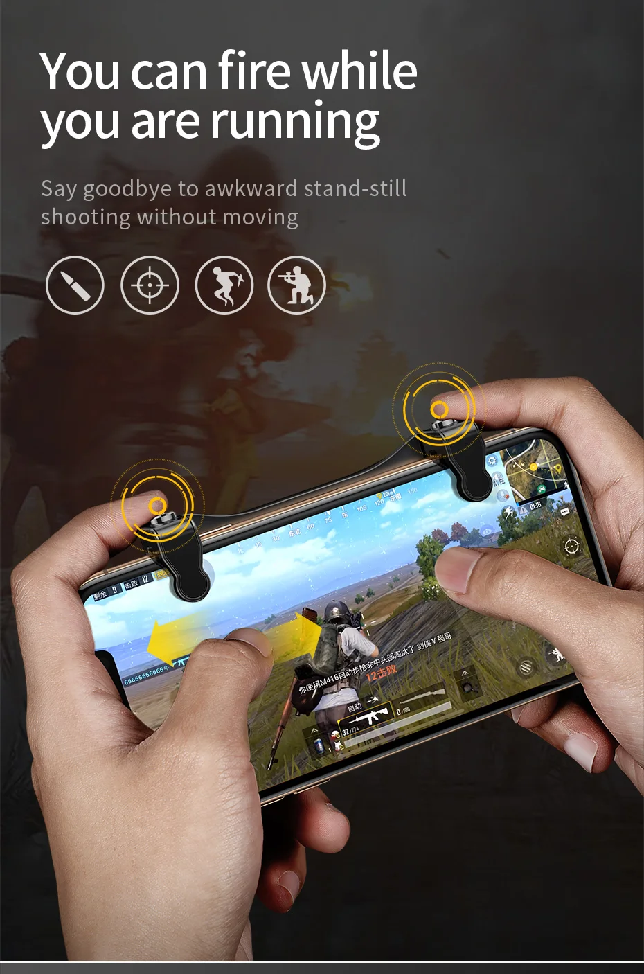 Baseus геймпад джойстик телефон кулер стрелок триггер Кнопка огня для iPhone Xs Max Xiaomi Andriod мобильный телефон игровой контроллер