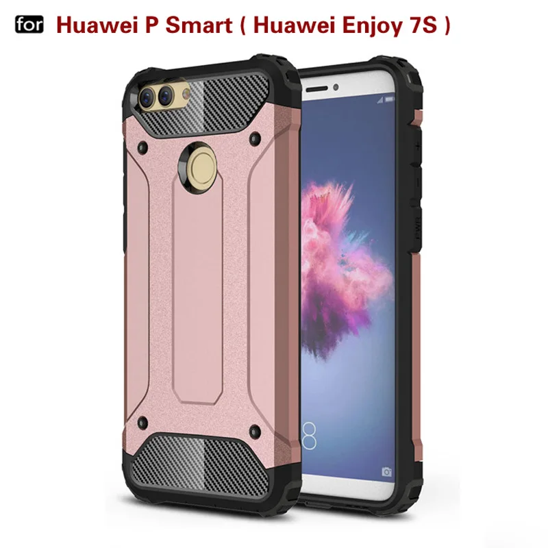 

Silicon + PC Hard Armor Anti-knock Back Cover Case For Huawei P Smart ( Huawei Enjoy 7S )