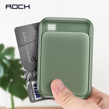 

ROCK LED Mini Power Bank 10000mAh PD3.0 QC3.0 Portable External Battery Poverbank For iPhone XS MAX Samsung S9 Xiaomi mi PD 3.0