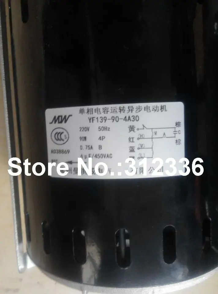 US $184.80 Fast Shipping MOW YF139904A30 220V 50Hz 90W 4 Pole single phase capacitor run asynchronous motor