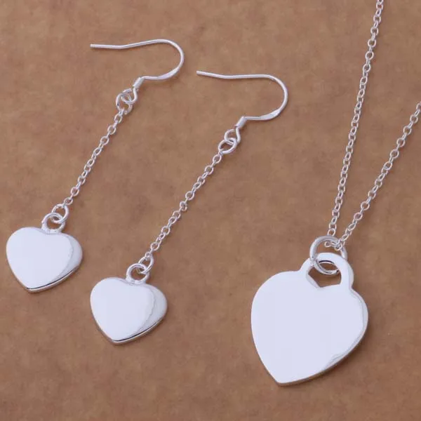 

AS156 Hot sale free shipping silver fine jewelry sets,Wholesale 925-Sterling-Silver charms fashion Earring 159 + Necklace 690 /d