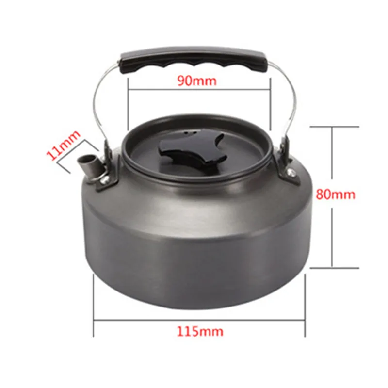 Portátil al aire libre 1.1L ultraligero cantina de aleación de aluminio té hervidor jarra cocinar conjunto al aire libre vajilla para acampar Picnic