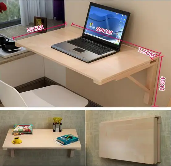Special Price 80*50CM Wall-mounted Laptop desk Solid Wood folding office desk multipurpose Learning Table Special Price 80*50CM Wall-mounted Laptop desk Solid Wood folding office desk multipurpose Learning Table