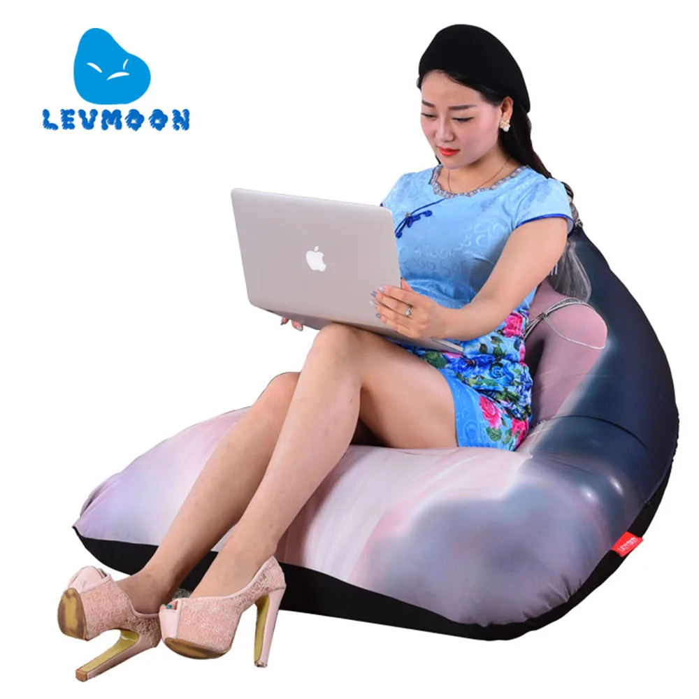 LEVMOON Beanbag Sofa Chair Fairy Beauty Girl Zac Comfort Bean Bag Bed Cover Without Filler Cotton