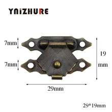 YNIZHURE 10 шт. 29*19 мм антикварная Железная пряжка замка для ящика декоративные золотые украшения Подарочная коробка для вина деревянный чехол с защелкой на застежке