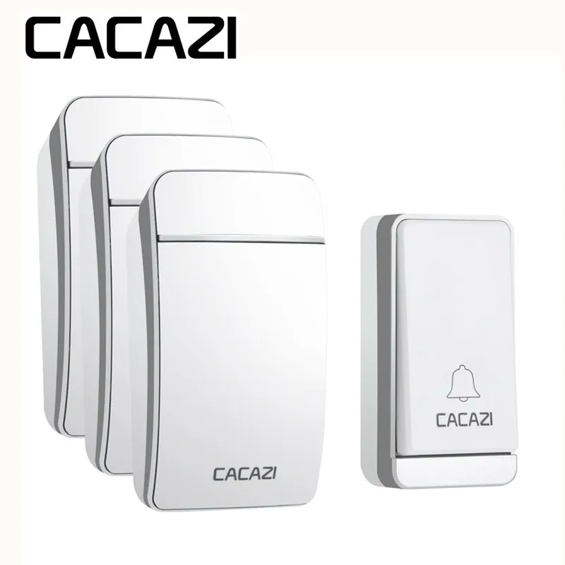 

CACAZI New Smart Self Powered Doorbell Wireless No Battery Waterproof Home Cordless AC 110-240V 200M Remote Control 38 Songs