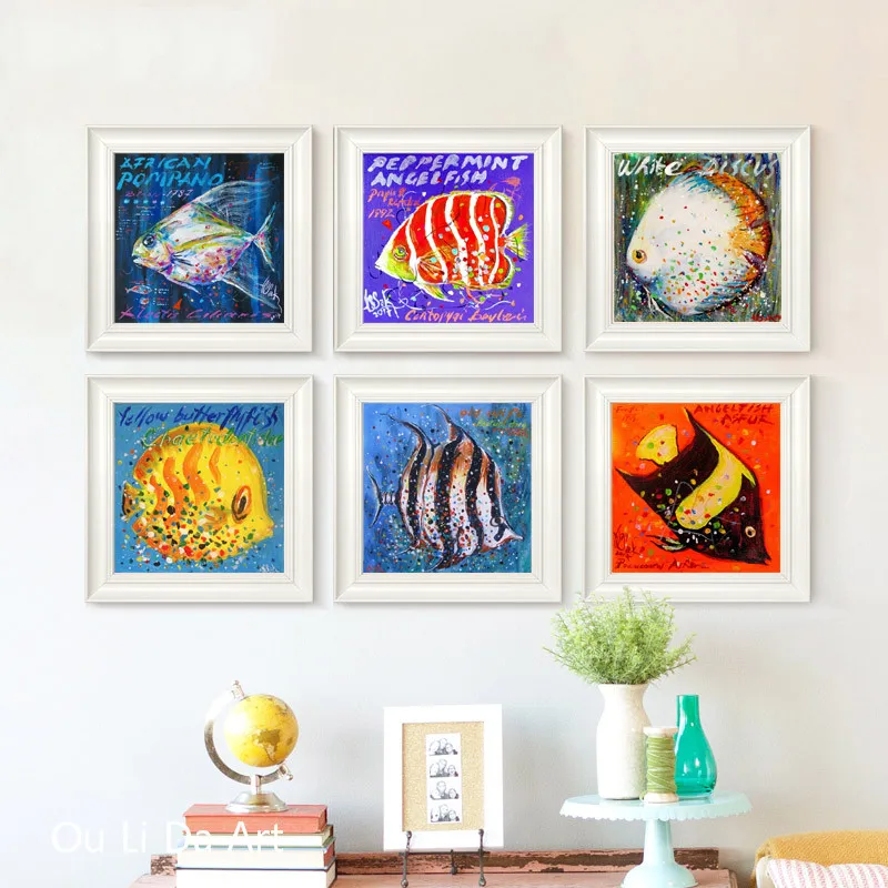 no frame Turkey west Noel for fish cartoon canvas printings oil painting printed on modern wall art decoration pictures | Дом и сад