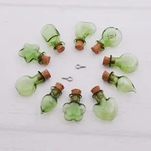 10pieces green color Wish Mini glass Bottle pendant with cork Perfume essential oil vial cork bottle charms jewelry findings 10pieces green color Wish Mini glass Bottle pendant with cork Perfume essential oil vial cork bottle charms jewelry findings