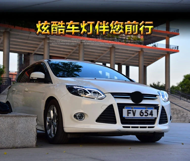 Автомобиль голове стиль лампа чехол для Ford Focus MK3 2012- фары светодио дный фар DRL ближнего света ксеноновые перемещения указатель поворота