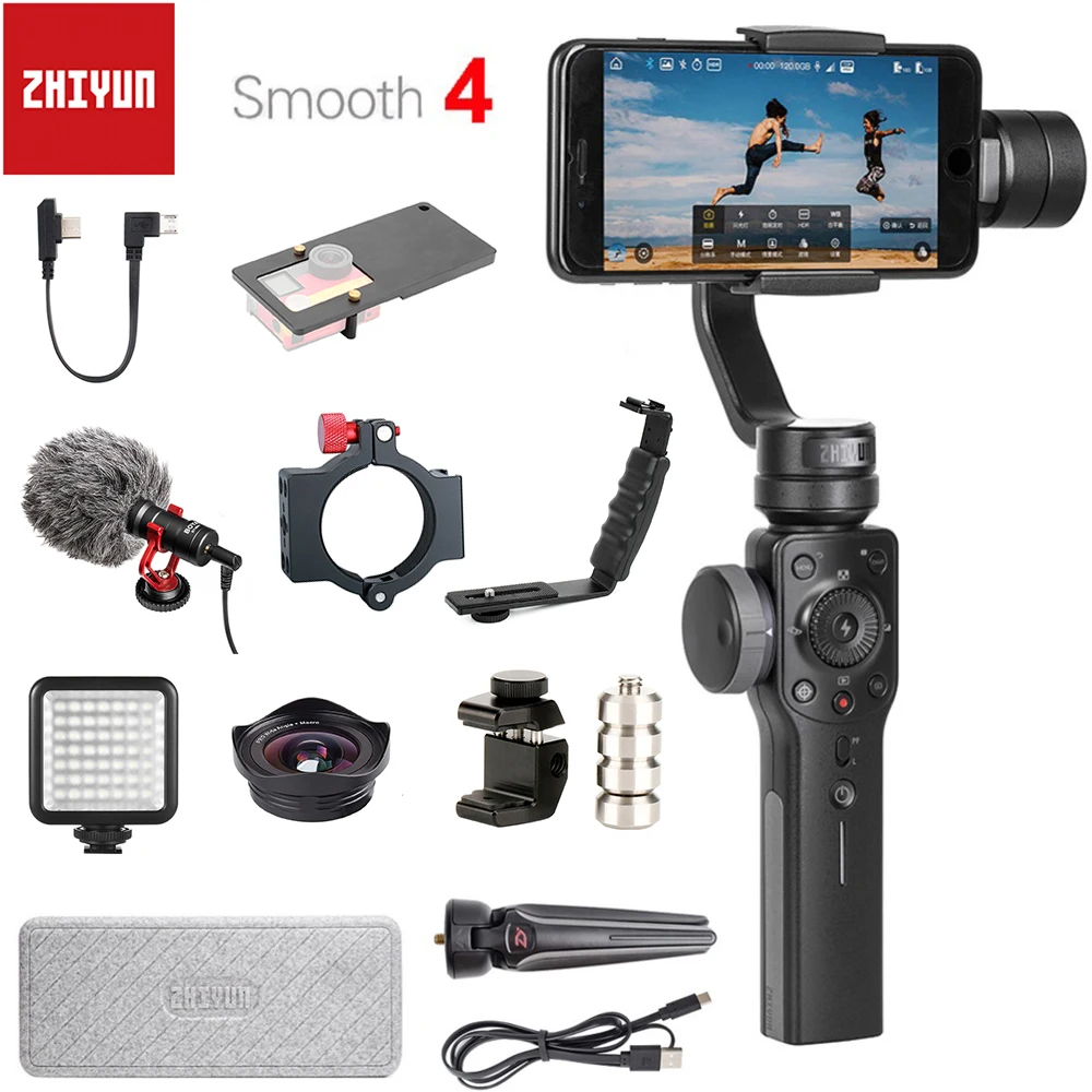 Zhiyun Smooth 4 3 Axis Handheld Smartphone Gimbal Stabilizer for iPhone