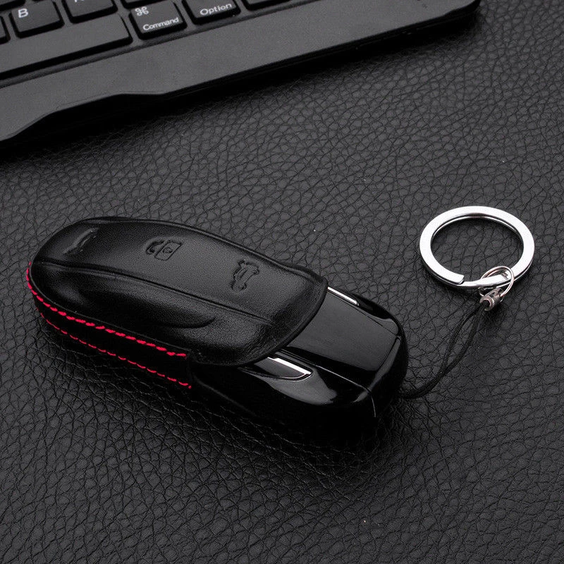 

Genuine Leather Car Key Protective Bag Case Holder for Tesla Model X&S