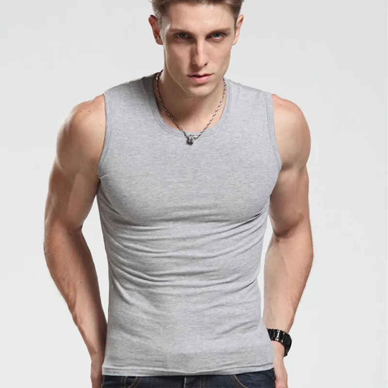 100% Cotton Men Tank Top Brand Clothing 