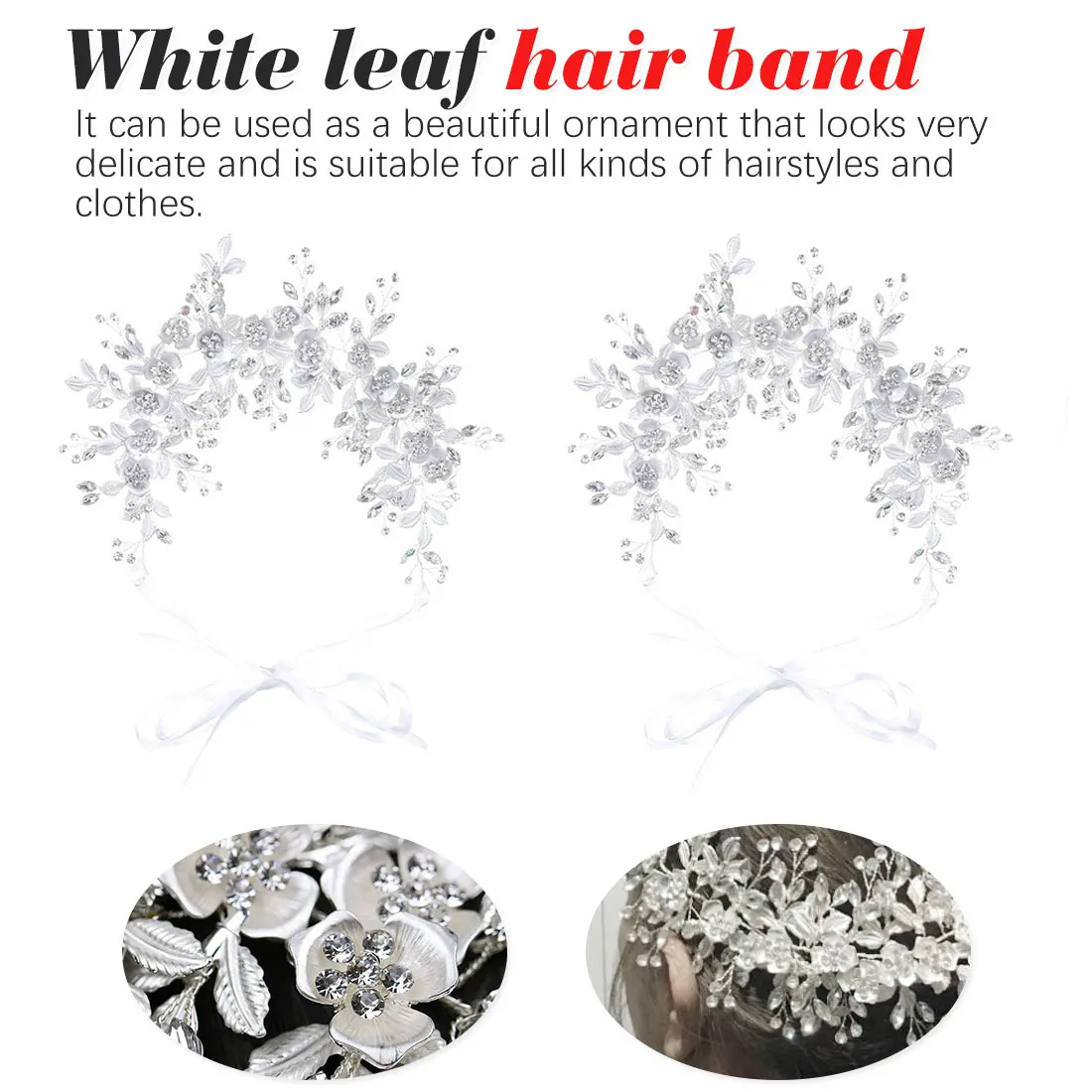 

Leaf Silver Floral Headpiece Tiara Wedding Hair Accessories Hair Vine Handmade Headband Hair Jewelry