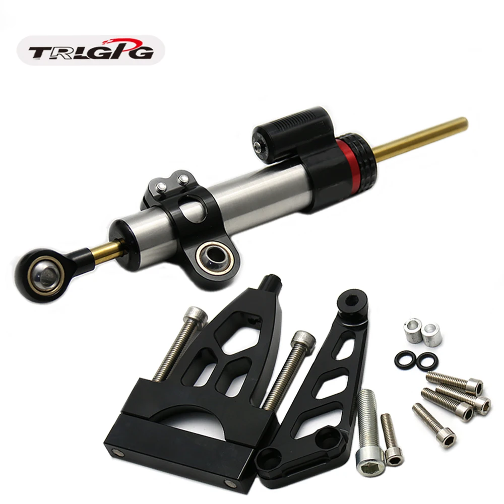 

FOR HONDA CB400 CB 400 VTEC CNC Adjustable Motorcycle Linear Reversed Steering Damper with bracket Support black Silver