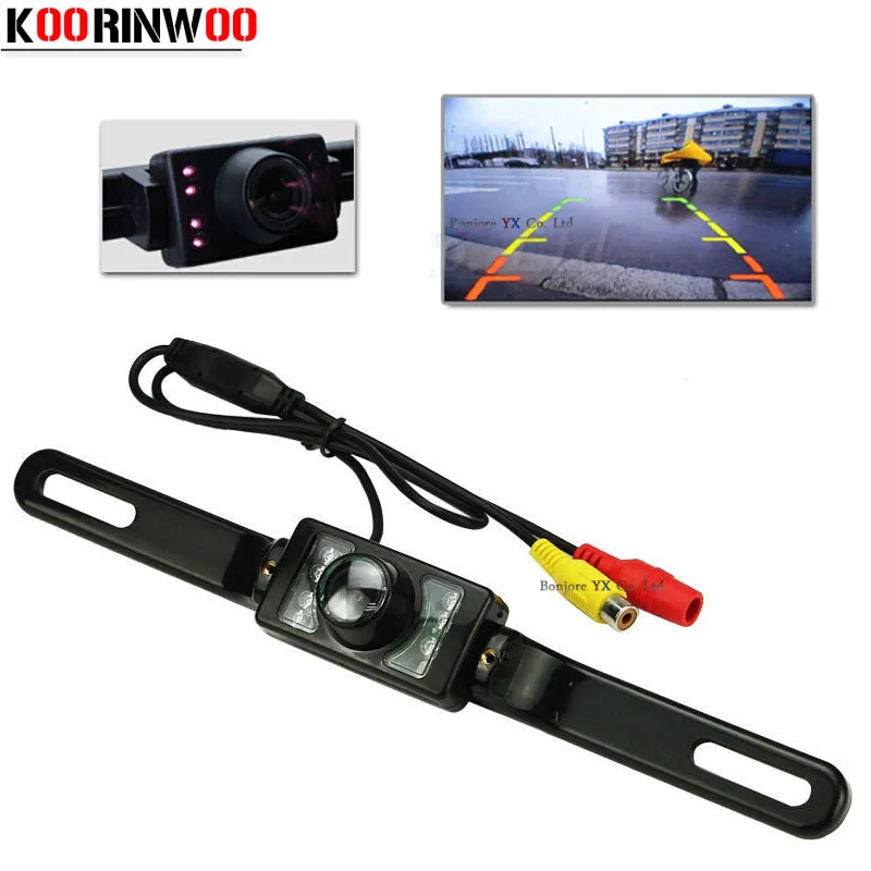 

Koorinwoo Video Parking System License Plate Car Reversing Cam Back Up IR LEDS infrared Night Vision Car Rear View Camera 9-12V