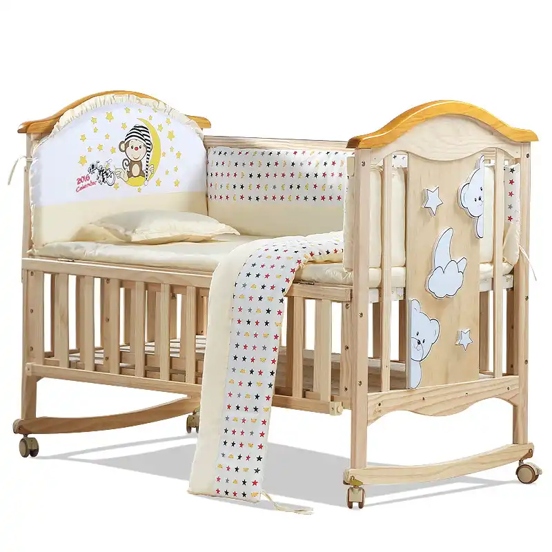 European Style Environmental Baby Bed Multifunctional Baby Crib