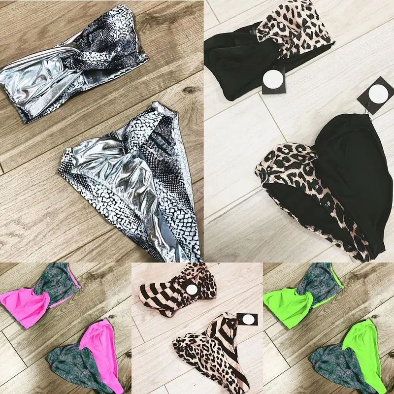 

Swim Wear Women 2019 Bikini Brazilian Bikiny Swimsuit Sexy Swimwear Joining Snakeskin Leopard Print Polyester Bikini Set