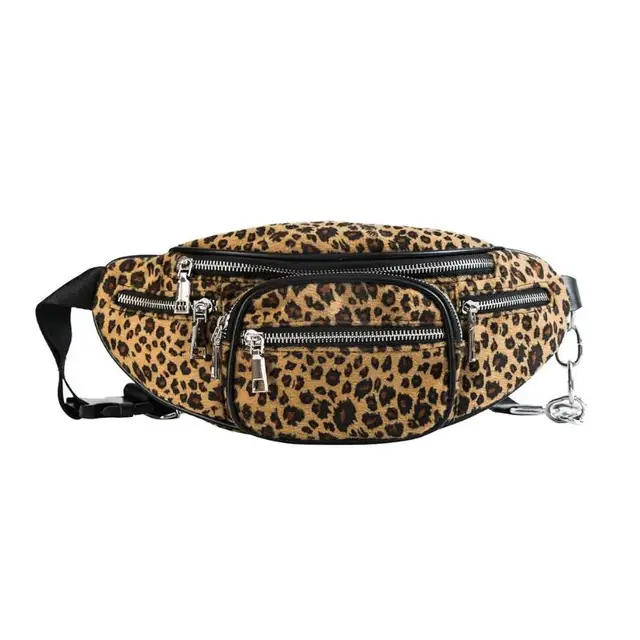 Leopard Print Crossbody Waist Bag Travel Fanny Packs Women Girls Casual Chest Shoulder Handbags Street Style Unisex Waist Pack